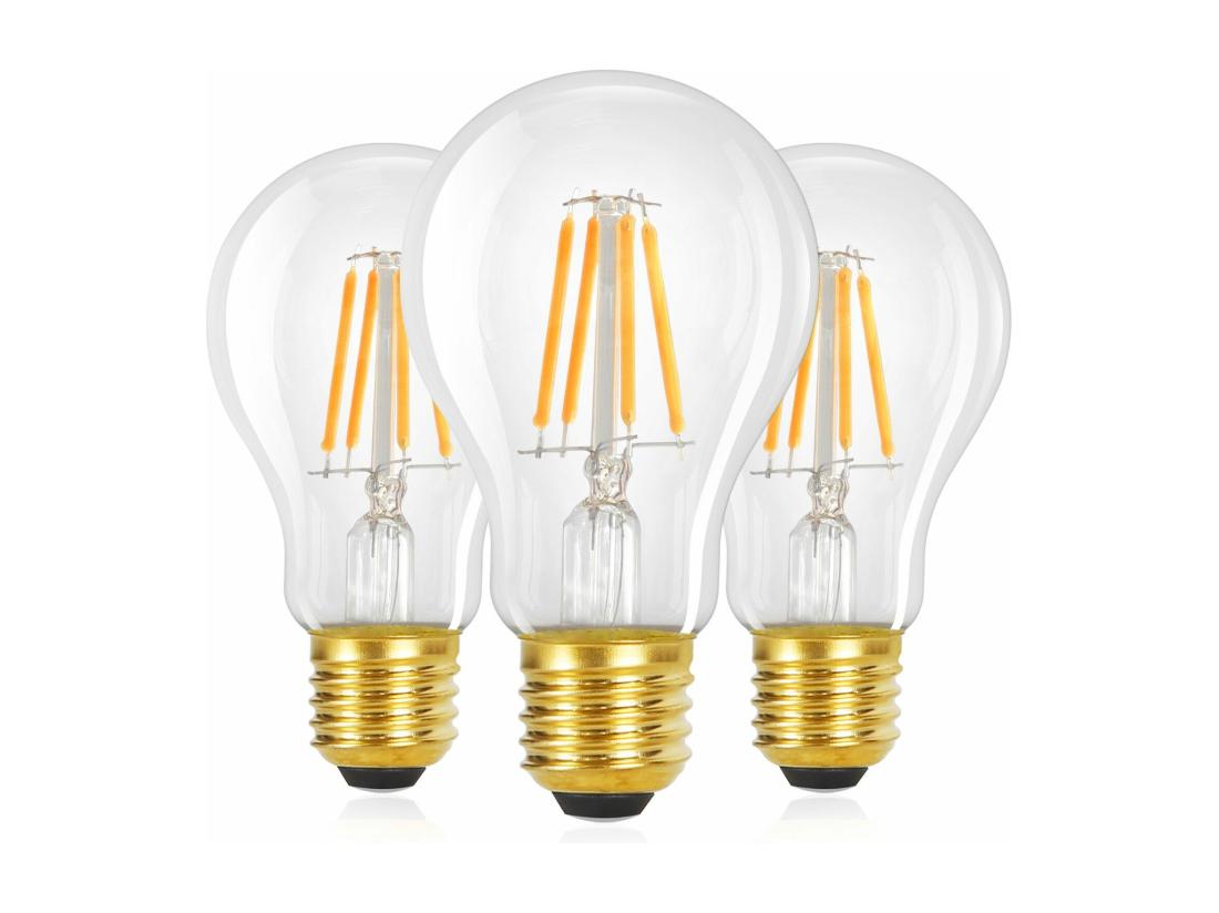 Vente Unique NETTLIFE Pack De 3 Ampoules LED E27 Lampe Vintage A60 Edison De 4W 2700K Blanc Chaud à Filament Rétro économie D'énergie Pour Maison Café Non Dimmable