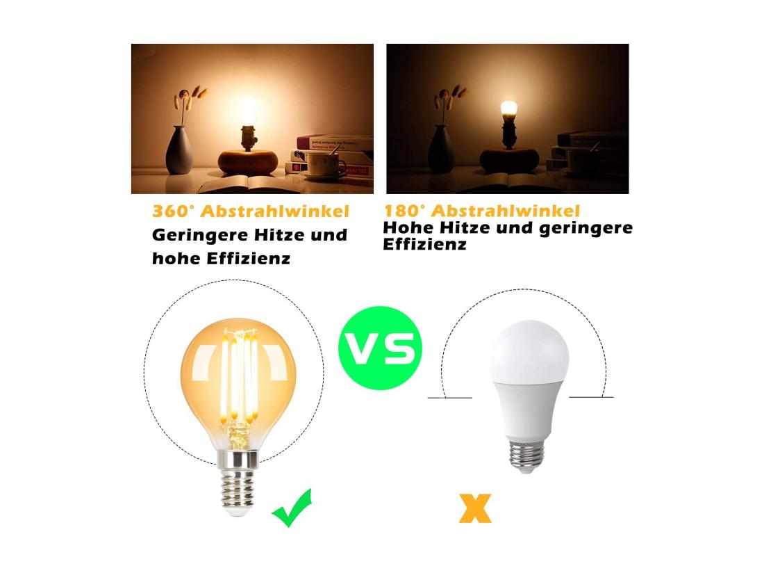 Vente Unique NETTLIFE Pack De 6 Ampoules LED E14 Lampe Vintage - G45 Rétro 2700K 4W Blanc Chaud