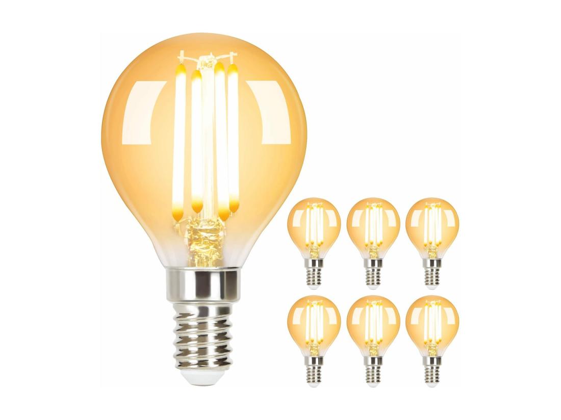vente unique NETTLIFE Pack de 6 Ampoules LED E14 lampe vintage - G45 Rétro 2700K 4W blanc chaud