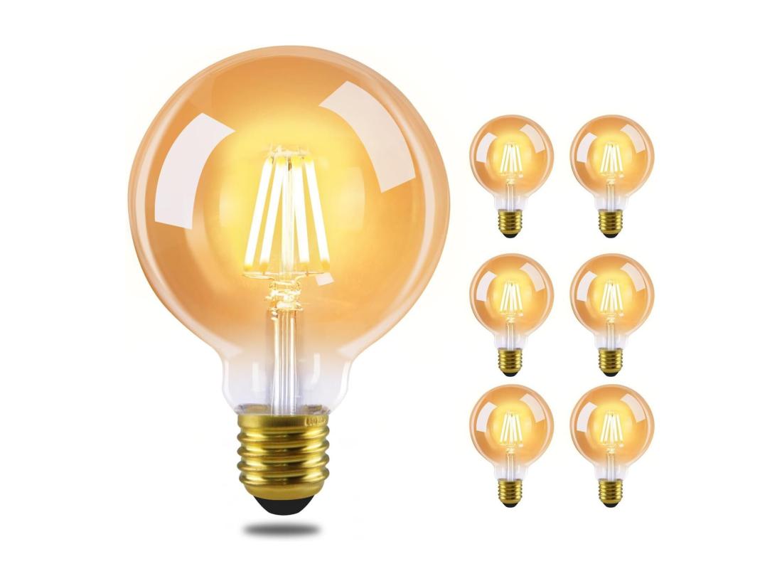 Vente Unique NETTLIFE Pack De 6 Ampoules LED E27 Lampe Vintage - Ampoules à Filament Blanc Chaud G80 2700K 4W Edison Idéales Pour Hôtel Maison Café Bar