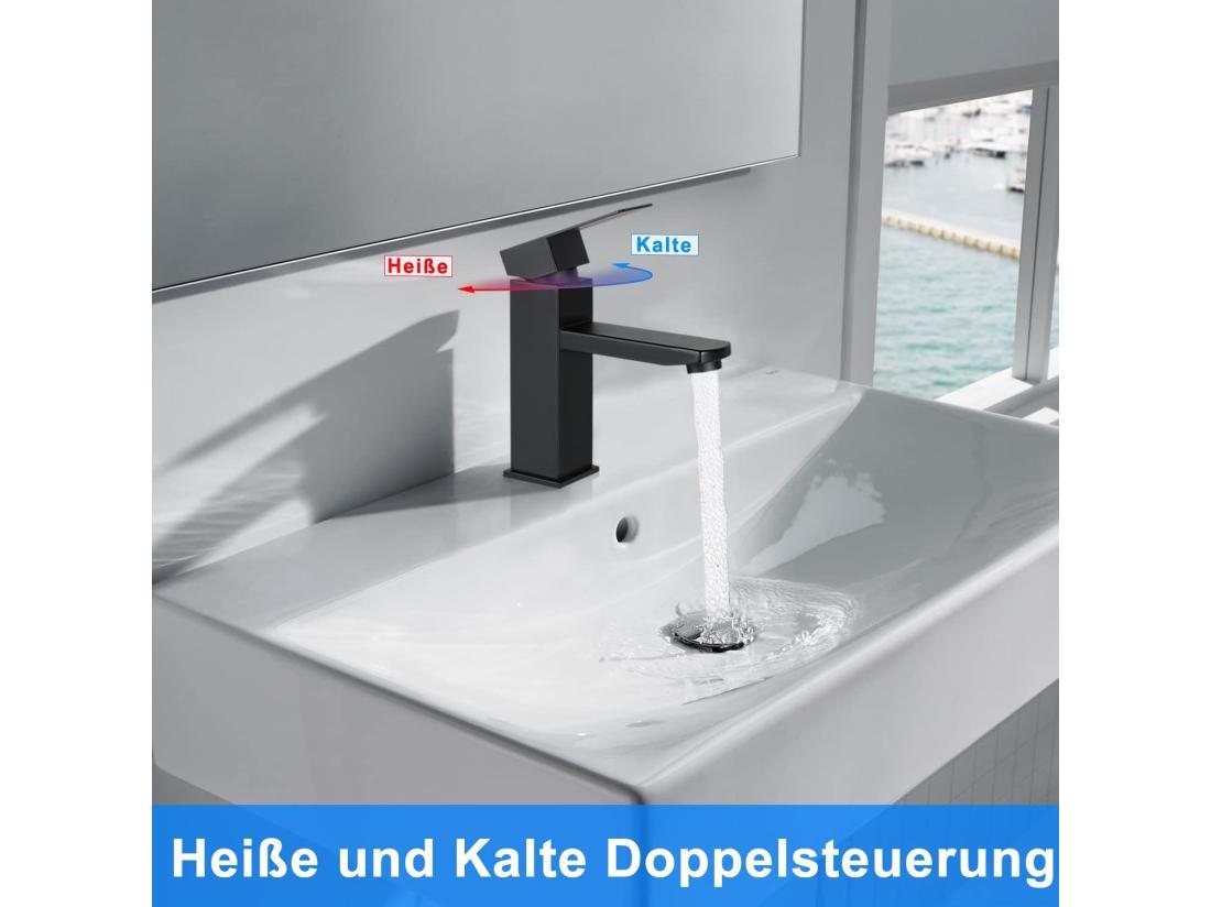 Vente Unique NETTLIFE Robinet D'évier Robinet Chaud/froid Robinet Haute Pression En Acier Inoxydable