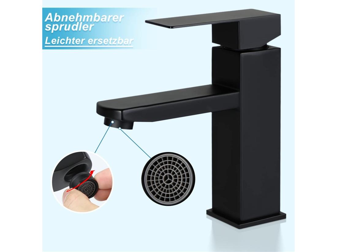 Vente Unique NETTLIFE Robinet D'évier Robinet Chaud/froid Robinet Haute Pression En Acier Inoxydable