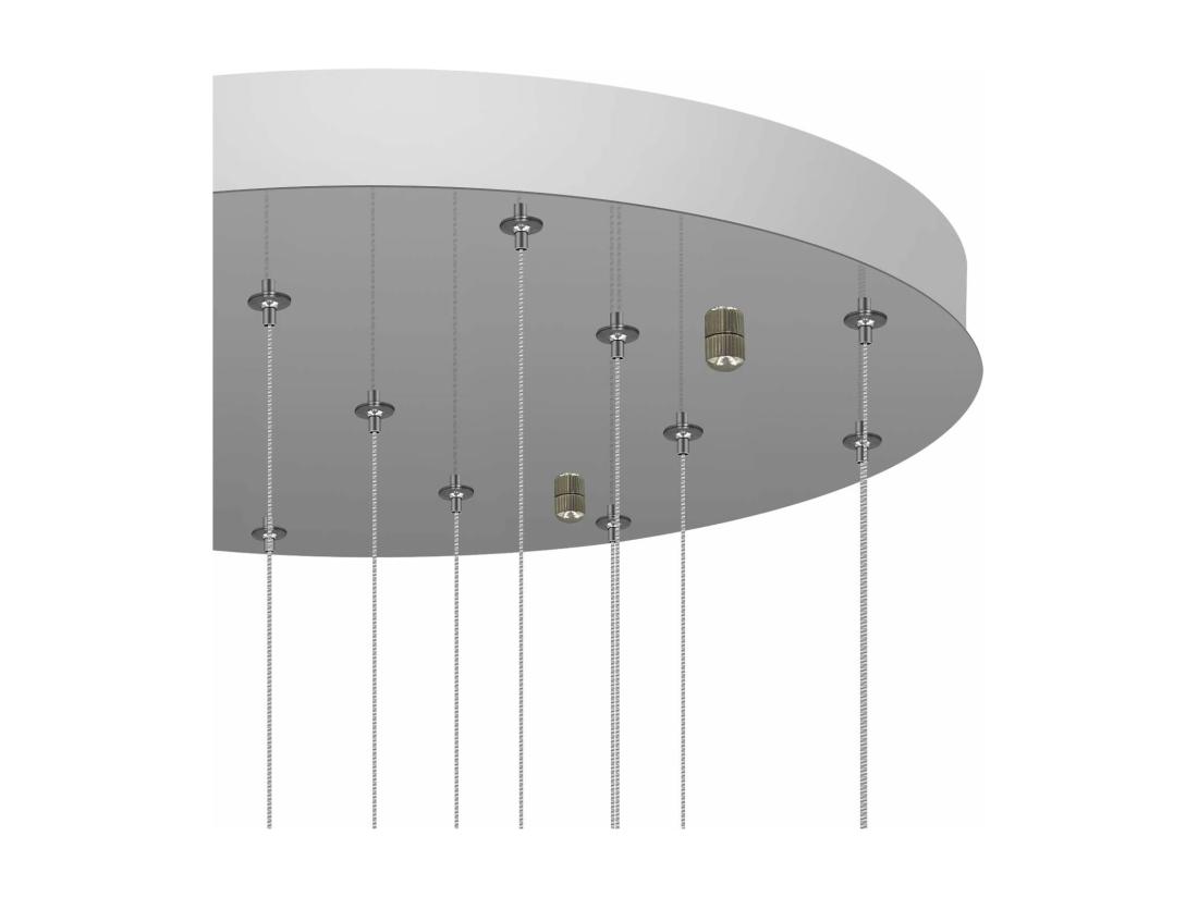 Vente Unique NETTLIFE Suspension Verre Ambre Moderne Diam.41cm G9 Escalier Hauteur Réglable Lustre 15 Ampoules Cuisine Couloir Lampe Pour Salon