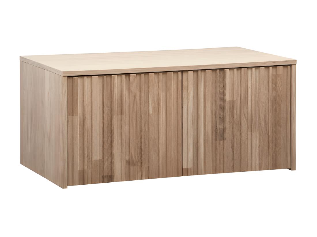 Vente Unique New Gravure - Banc D'entrée Avec Rangement En Bois L88cm - Bois Clair
