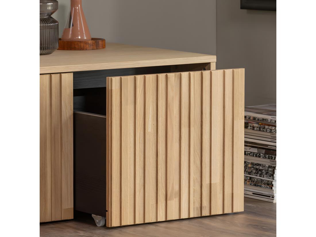Vente Unique New Gravure - Banc D'entrée Avec Rangement En Bois L88cm - Bois Clair