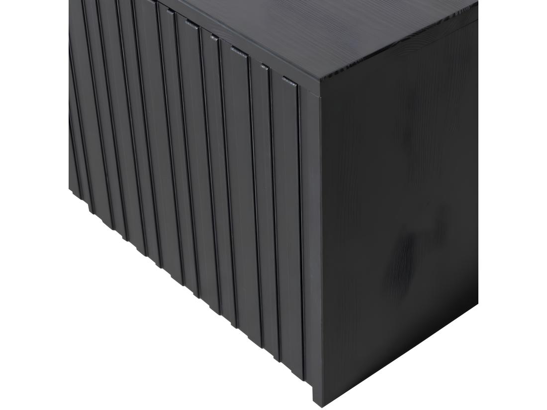 Vente Unique New Gravure - Banc D'entrée Avec Rangement En Bois L88cm - Noir