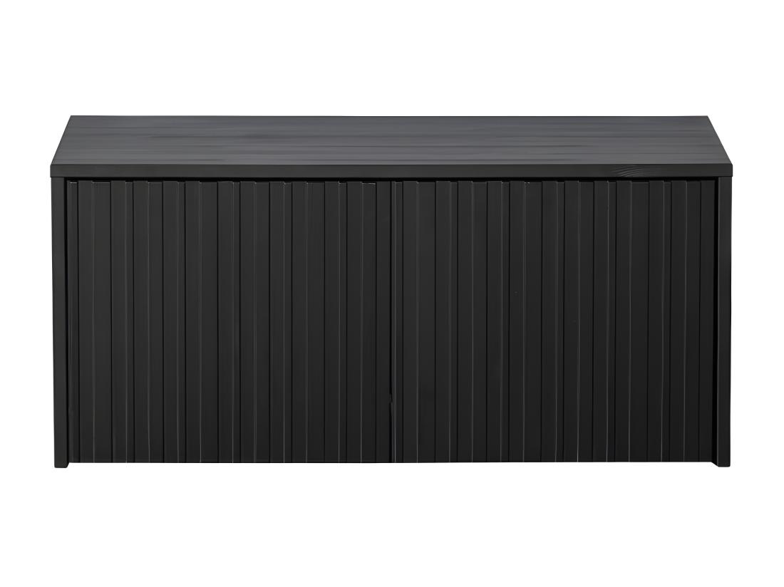 Vente Unique New Gravure - Banc D'entrée Avec Rangement En Bois L88cm - Noir