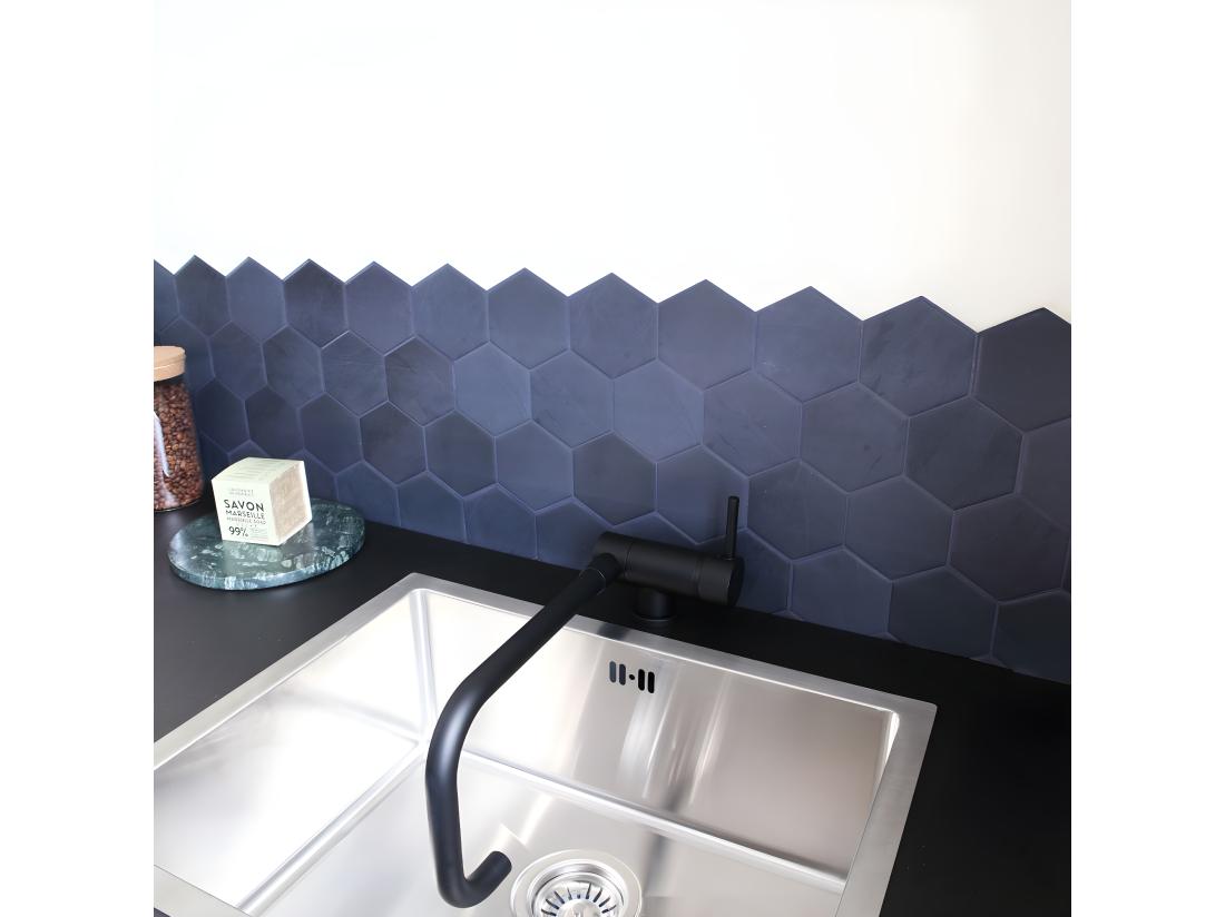 Vente Unique New Oslo Mitigeur évier Noir Rabattable - Essebagno
