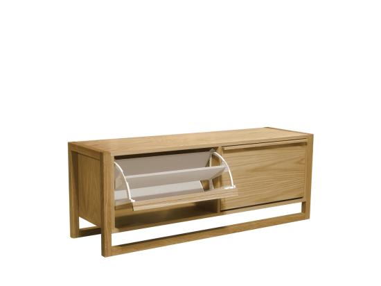 Vente Unique NewEst - Meuble à Chaussures 2 Compartiments En Bois L120cm - Bois Clair