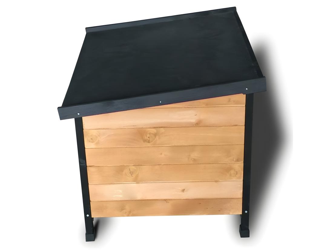 Vente Unique Niche Chien Bois Pin Haute Qualite CARLO 225 L 104 X 70x 66 Cm