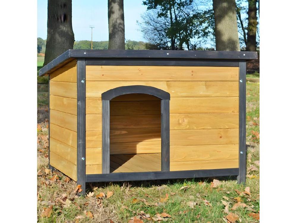 Vente Unique Niche Chien Bois Pin Haute Qualite CARLO 225 L 104 X 70x 66 Cm
