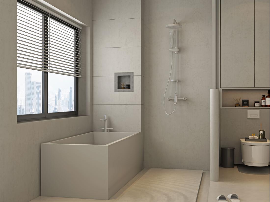 vente unique Niche de douche à encastrer et prête à carreler - 31 x 31 cm - KLARA