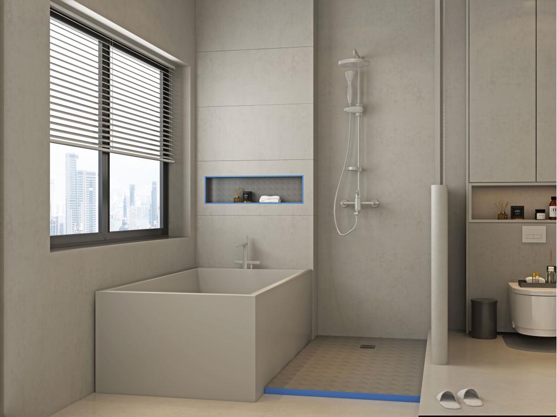 vente unique Niche de douche à encastrer et prête à carreler - 31 x 91 cm - KLARA