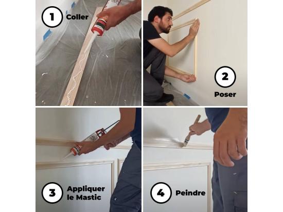 Vente Unique NORDLINGER PRO Encadrement Mouluré 100 X 60 Cm Avec Moulures Pré-découpées - 100% FSC