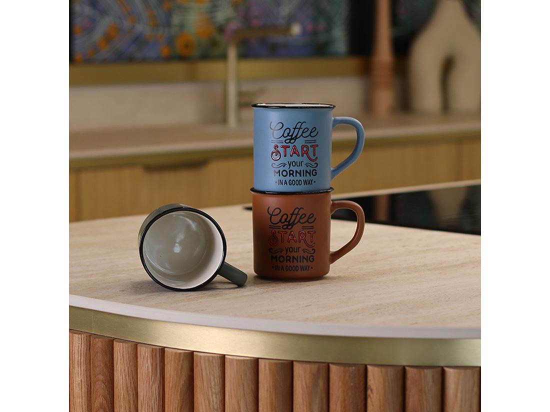 Vente Unique Novastyl - Lot 6 Mugs Coffee Start 42cl En Gres