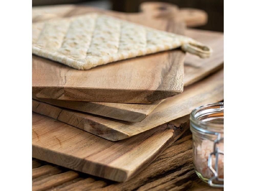 vente unique Novastyl - Planche A Decouper Wood En Bois D'acacia 50x20cm Avec Laniere En Cuir