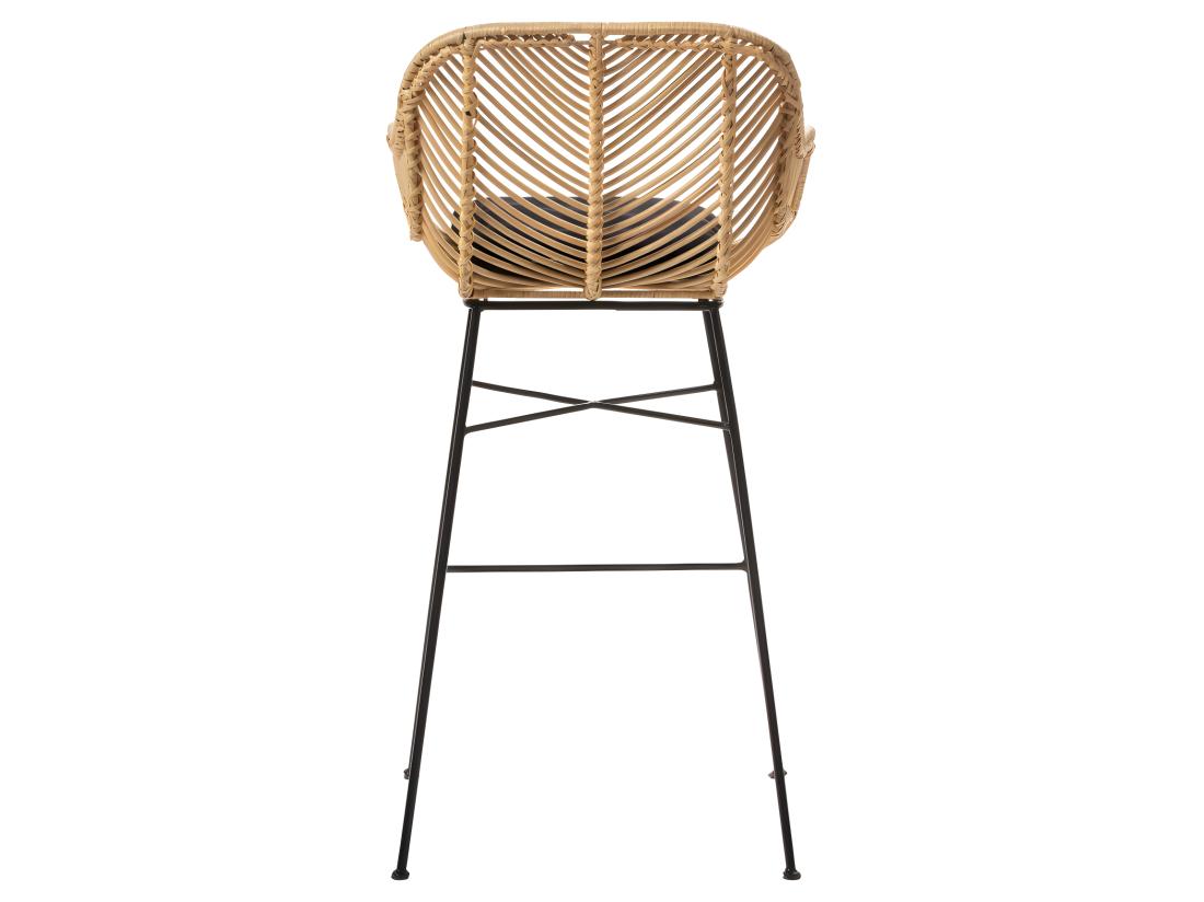 vente unique Nunuhai - Lot de 2 tabourets de bar en rotin H68cm - Naturel