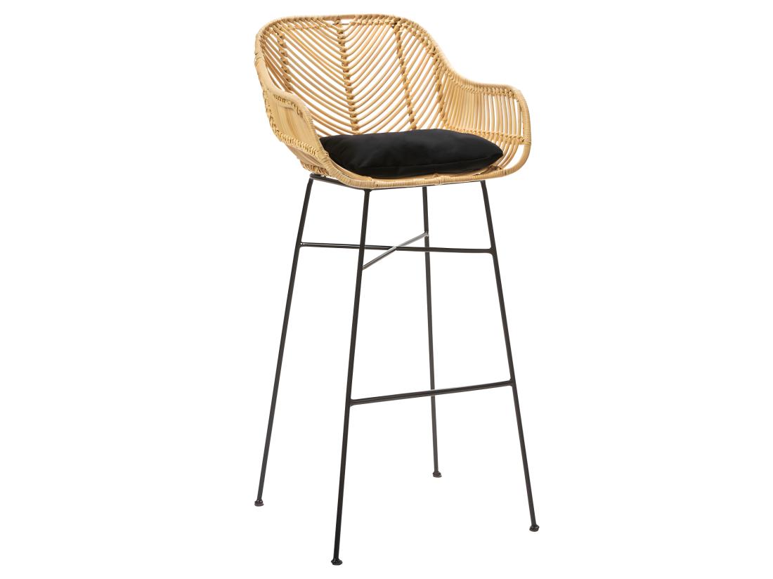 Vente Unique Nunuhai - Lot De 2 Tabourets De Bar En Rotin H76cm - Naturel