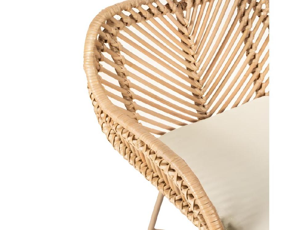 Vente Unique Nunuhai - Lot De 2 Tabourets De Bar En Rotin Pieds Beiges H68cm - Naturel