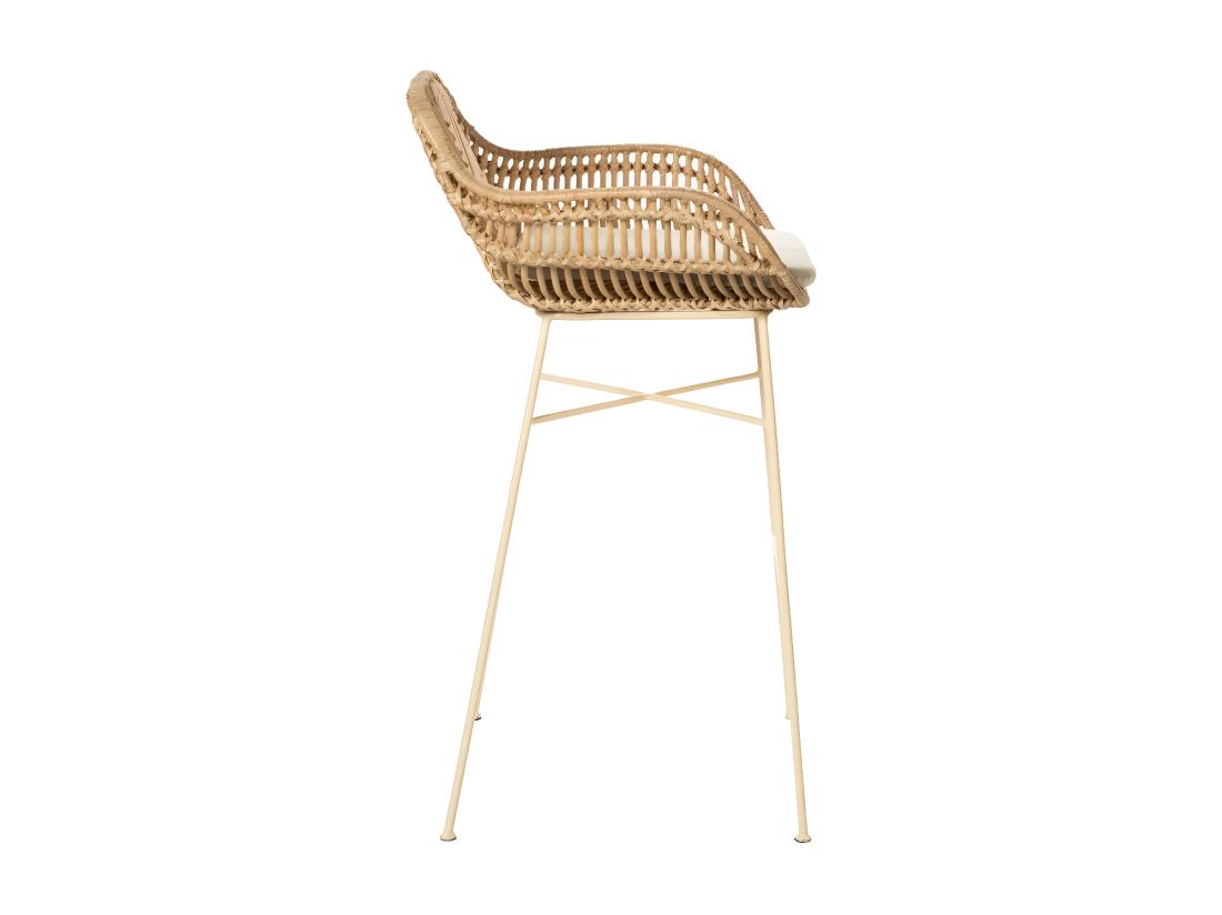 Vente Unique Nunuhai - Lot De 2 Tabourets De Bar En Rotin Pieds Beiges H68cm - Naturel