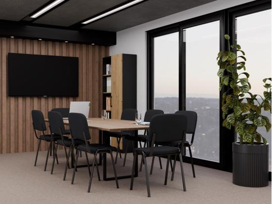 Vente Unique OIN - Lot De 4 Chaises De Conférence - Jusqu'à 120 Kg - Noir