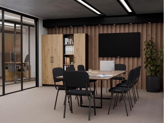 Vente Unique OIN - Lot De 4 Chaises De Conférence - Jusqu'à 120 Kg - Noir