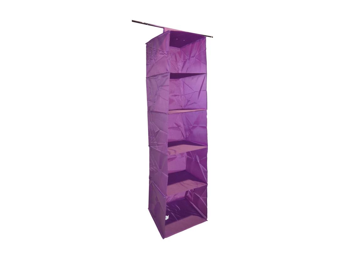 vente unique Organisateur de penderie en pvc 5 cases will b Prune