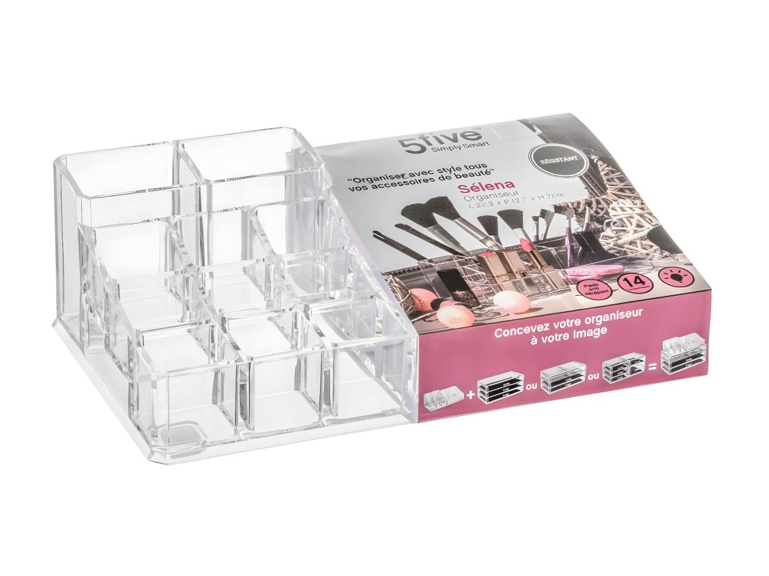 Vente Unique Organiseur De Salle De Bain Rangement Maquillage 14 Compartiments