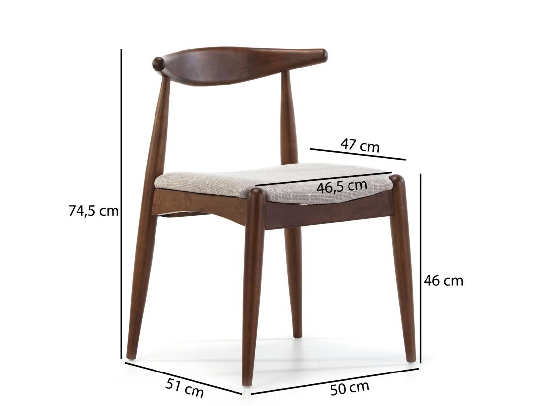 Vente Unique Pack 2 Chaises Corzo Couleur Noyer Bois Massif 52 5 Cm X 50 Cm X 74.5 Cm