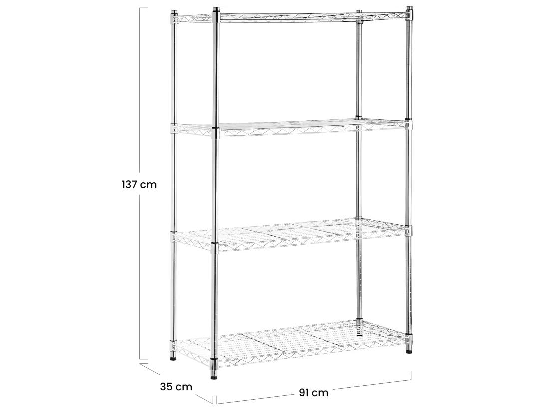 Vente Unique Pack 2 Rayonnages Métalliques Avec 4 étagères Réglables 137x91.4x35.5cm 320Kg 7house