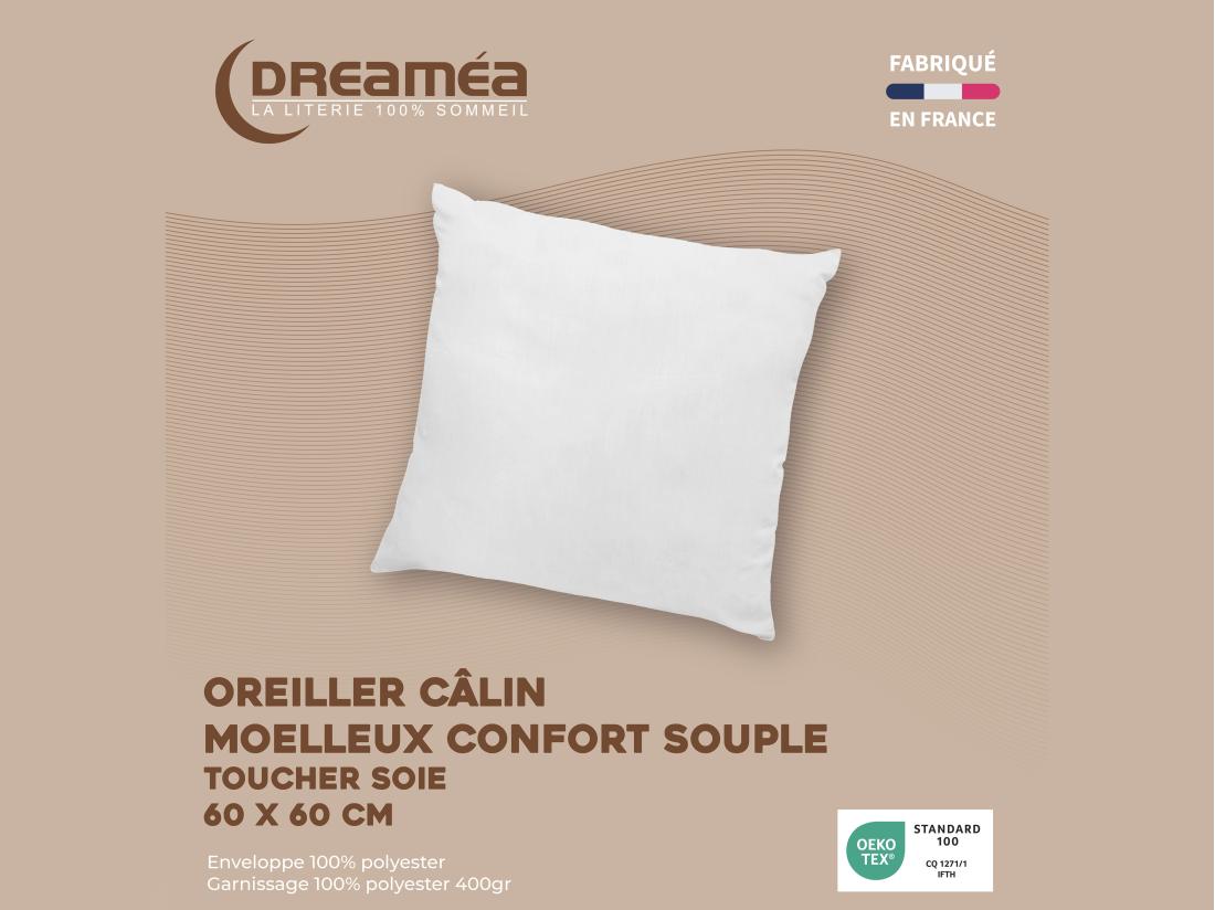 Vente Unique Pack Couette Toucher Soie 140 X 200 Cm + 1 Oreiller 60 X 60 Cm - Blanc - BIESYA