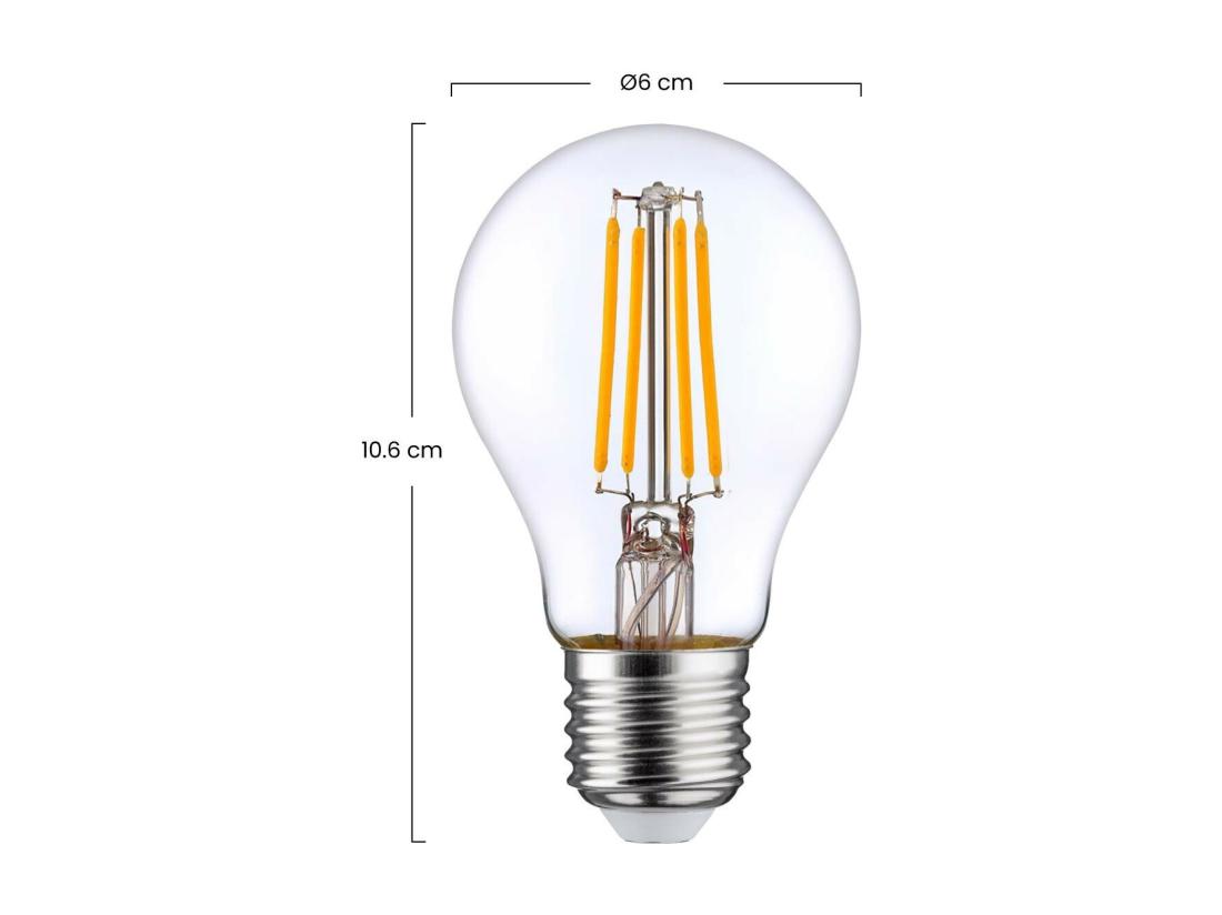 Vente Unique Pack De 2 Ampoules LED Filament Standard E27 8W Equi.60W 806lm 2700K 25000H 7hSevenOn Premium