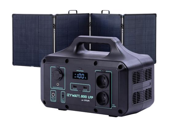 Vente Unique Pack Générateur Solaire LFP Izywatt 800 + Panneau Solaire 200W - Orium
