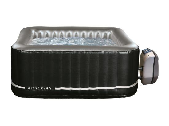 vente unique Pack Spa gonflable Netspa carré Bohemian 2 Places 158x158x70cm - Triple fonction : Chauffage Filtration Massage - Vol 650L