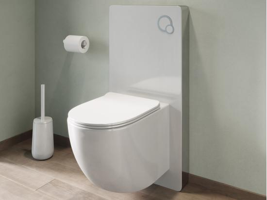 vente unique Pack WC suspendu avec bâti-support décoratif - Blanc brillant - JAVOINE