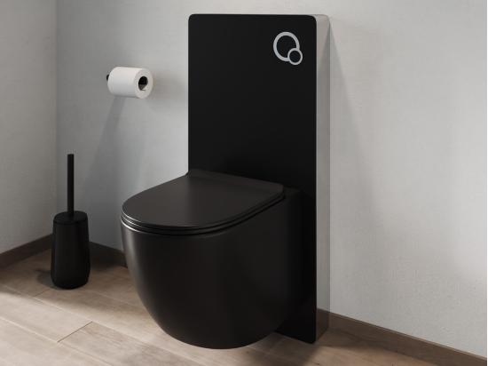 Vente Unique Pack WC Suspendu Avec Bâti-support Décoratif - Noir Mat - JAVOINE