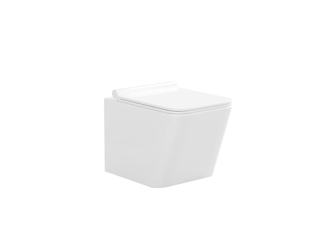 Vente Unique Pack WC Suspendu Blanc Avec Bâti-support Et Plaque De Déclenchement Chrome Ronde - CLEMONA