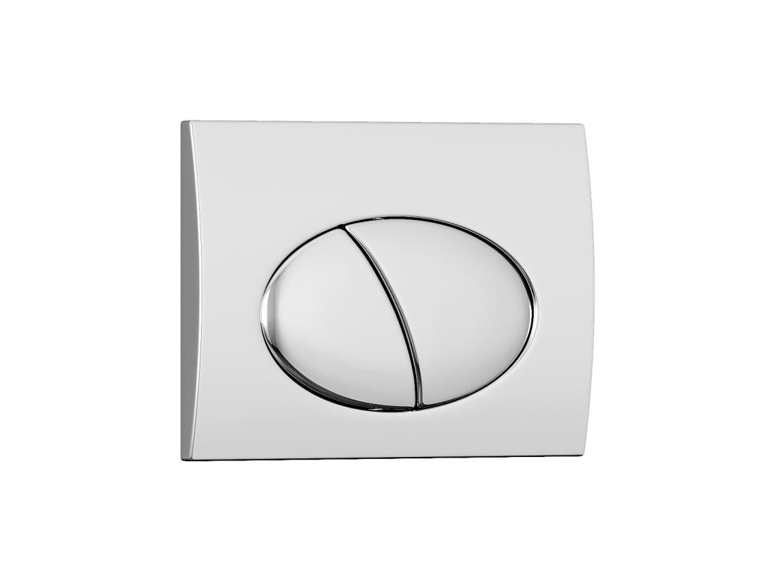 Vente Unique Pack WC Suspendu Blanc Avec Bâti-support Et Plaque De Déclenchement Chrome Ovale - CLEMONA