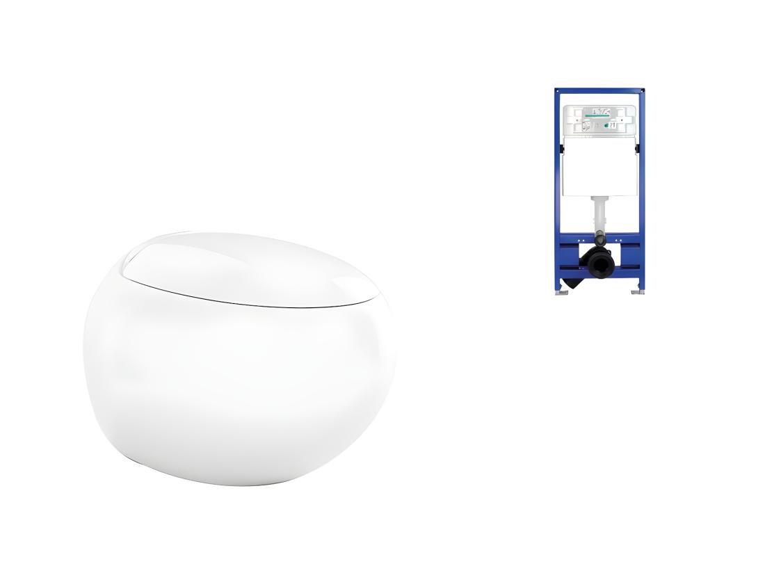 Vente Unique Pack WC Suspendu Blanc + Bâti-support - HURO II