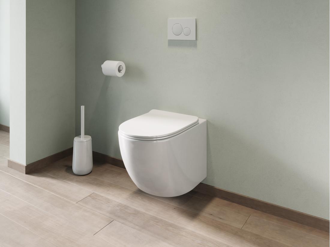 Vente Unique Pack WC Suspendu Blanc Brillant Avec Bâti-support Et Plaque De Déclenchement - JAVOINE