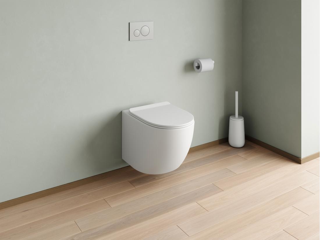 vente unique Pack WC suspendu blanc mat avec bâti-support et plaque de déclenchement - JAVOINE