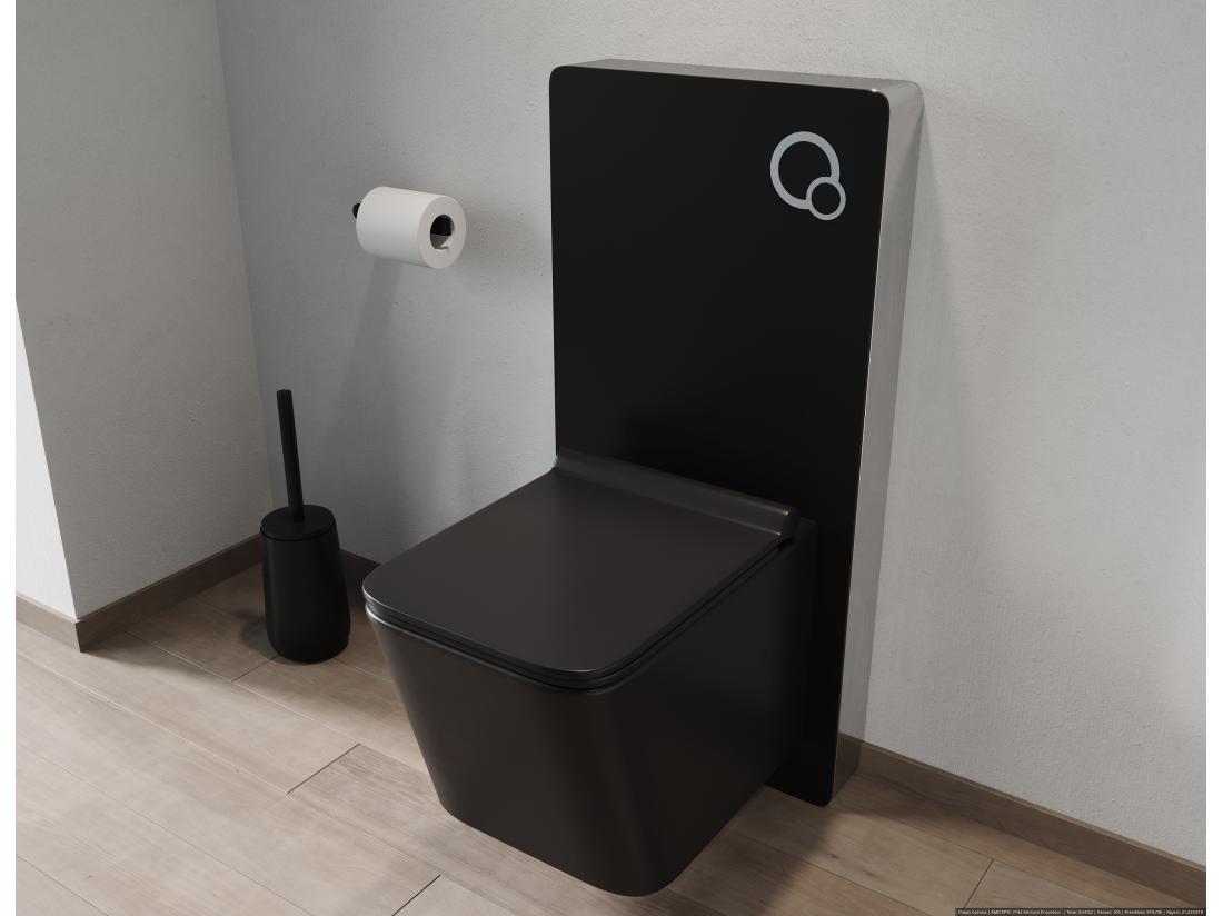 Vente Unique Pack WC Suspendu Noir Mat Avec Bâti-support Décoratif - CLEMONA