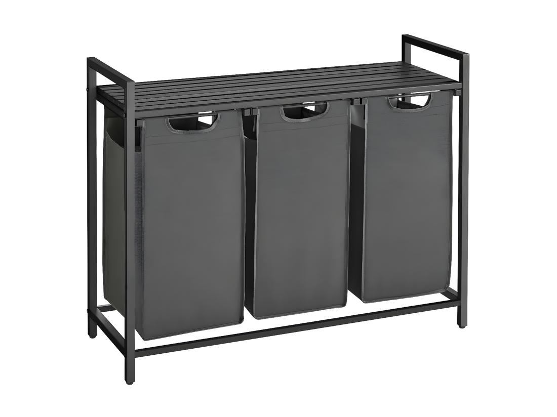 Vente Unique Panier à Linge 3 Compartiments - L92 5 Cm