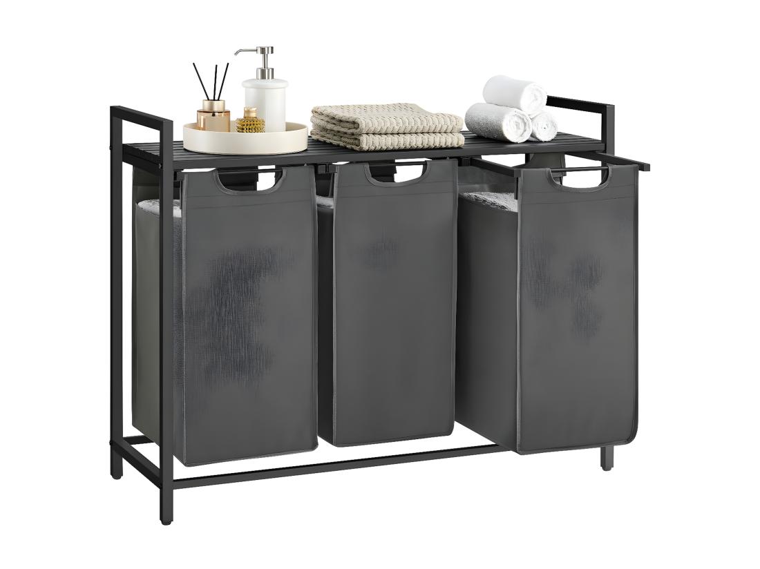 vente unique Panier à linge 3 compartiments - L92 5 cm