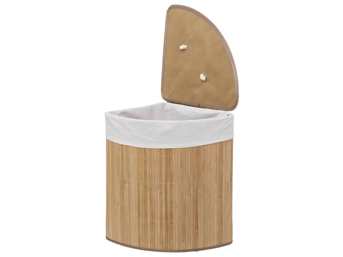 Vente Unique Panier à Linge D'angle 48L En Bambou L 35 X P 35 X H 50 Cm