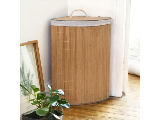 Vente Unique Panier à Linge D'angle En Bambou - H60 Cm