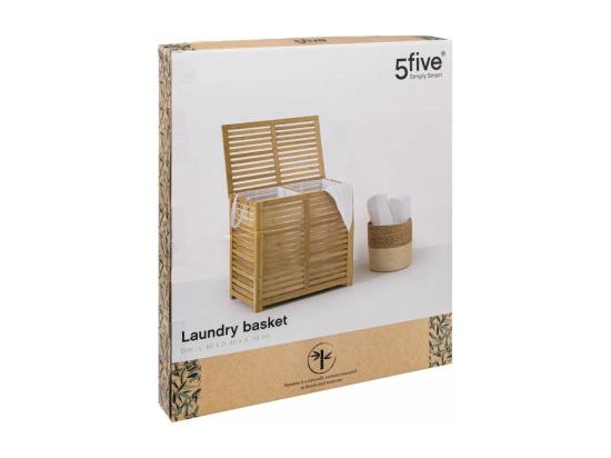 Vente Unique Panier à Linge Double Bambou "Sicela" 60cm Naturel
