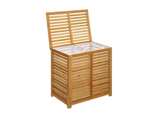 Vente Unique Panier à Linge Double Bambou "Sicela" 60cm Naturel