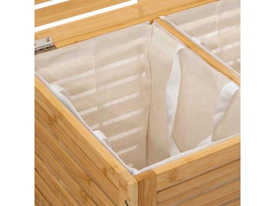 Vente Unique Panier à Linge Double Bambou "Sicela" 60cm Naturel
