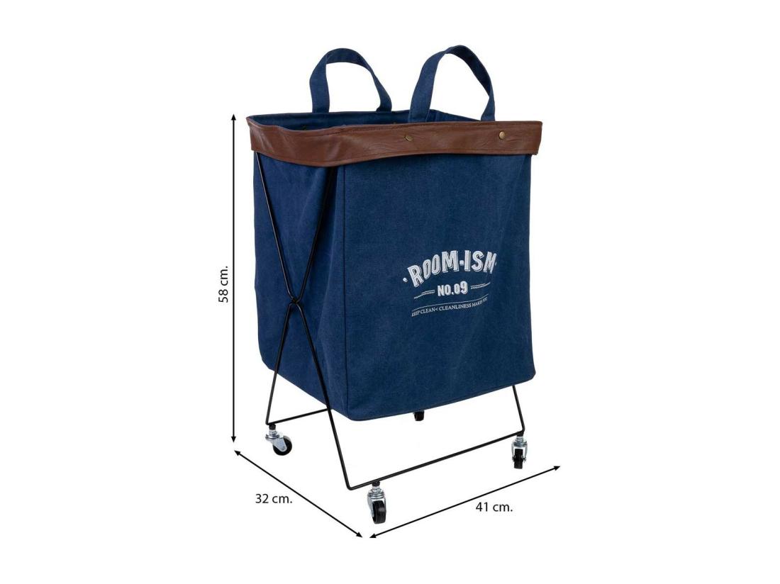 Vente Unique Panier à Linge En Métal Et Tissu 41x32x58h Cm